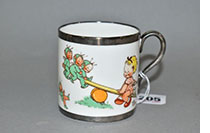Mabel Lucie Attwell childrens mug with Roden silver handle